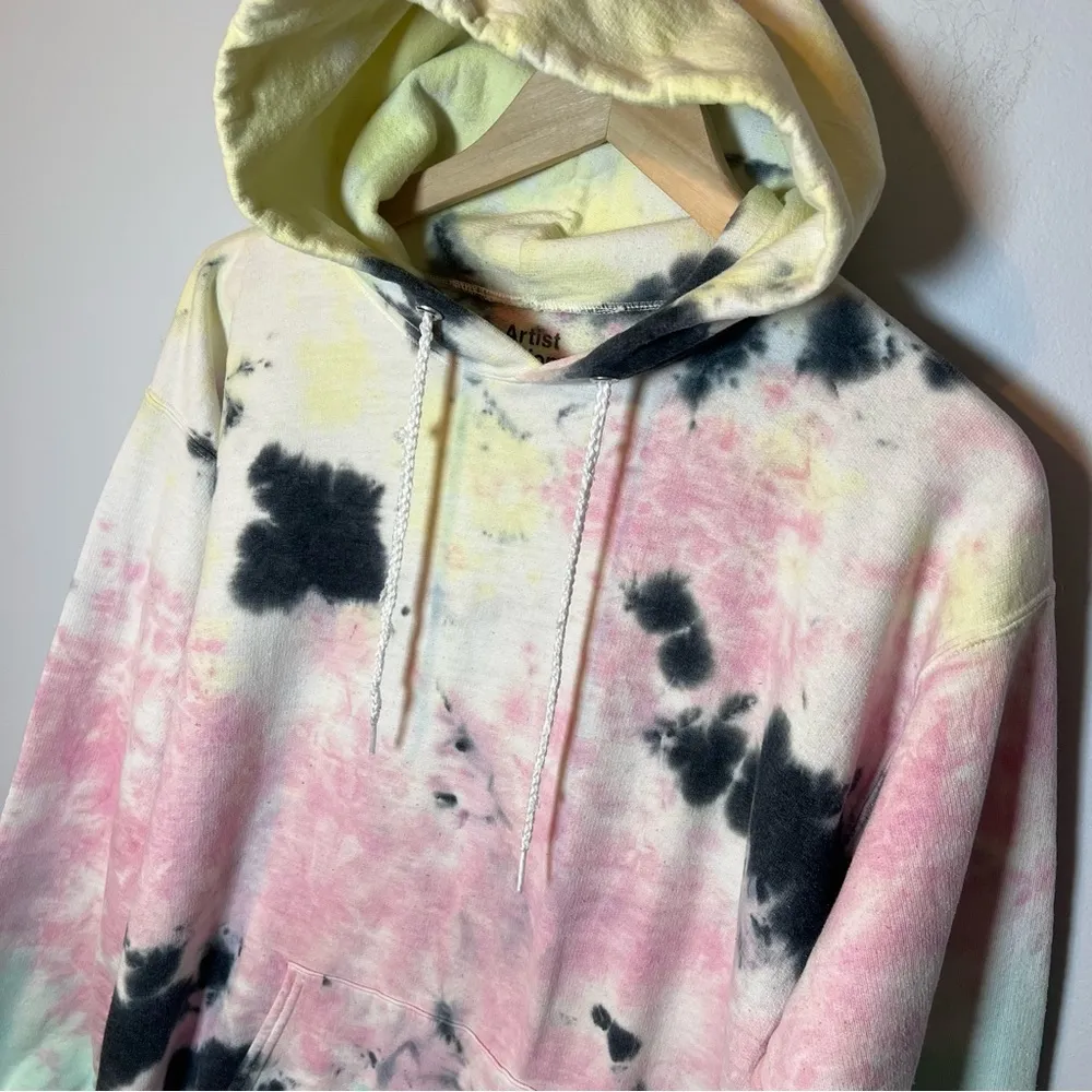 Artist Union Clothing Co. Tie Dye Hoodie Size M Pink Yellow Sweatshirt Pullover Size M - Image 2