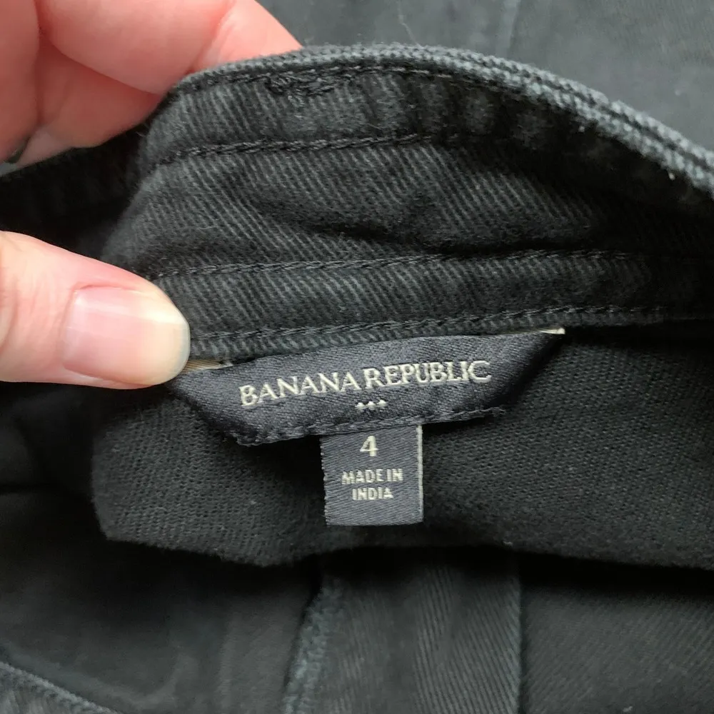 Banana Republic Denim Mini Skirt Women Size 4 Black Pockets Casual Cargo Utility - Image 4