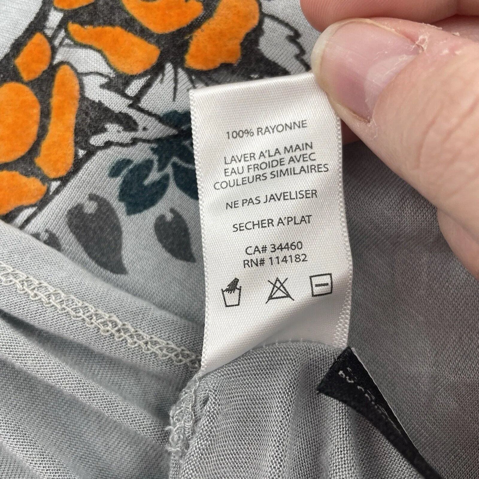 Ed Hardy XS Christian Audugigier T-Shirt Asymmetrical Short Sleeve Gray Floral - Image 10