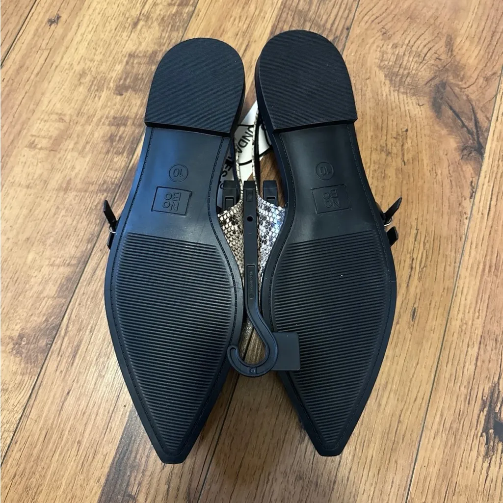 No Boundaries Snakeskin Strappy Moto Flats - Image 3