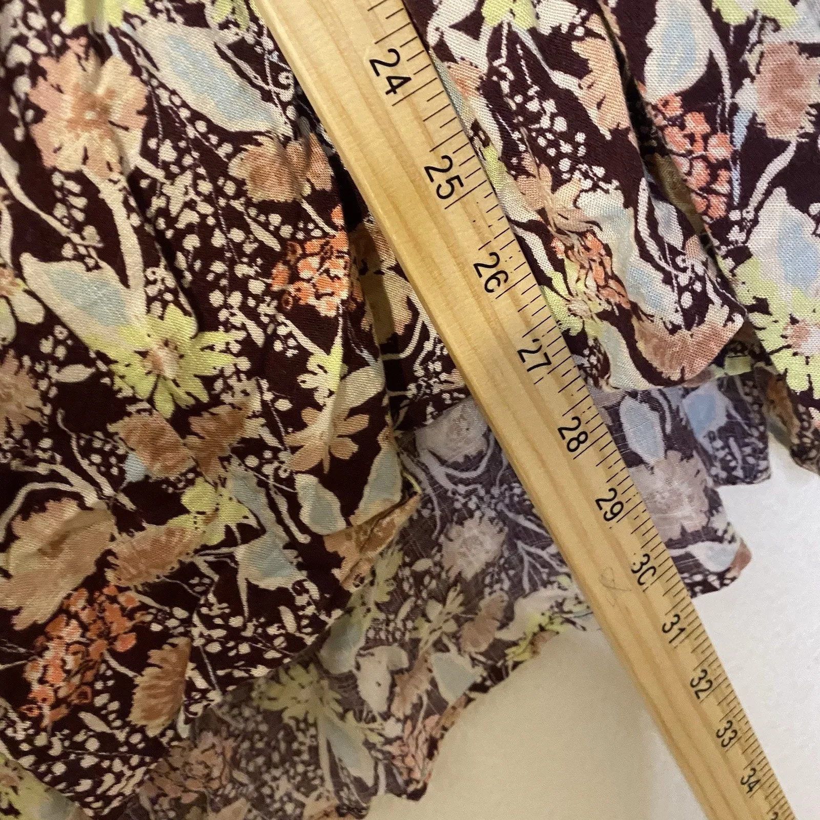 AVA & VIV Top Size 3X Multicolor Floral V Neck 100% Rayon 3/4 Sleeve Blouse - Image 8