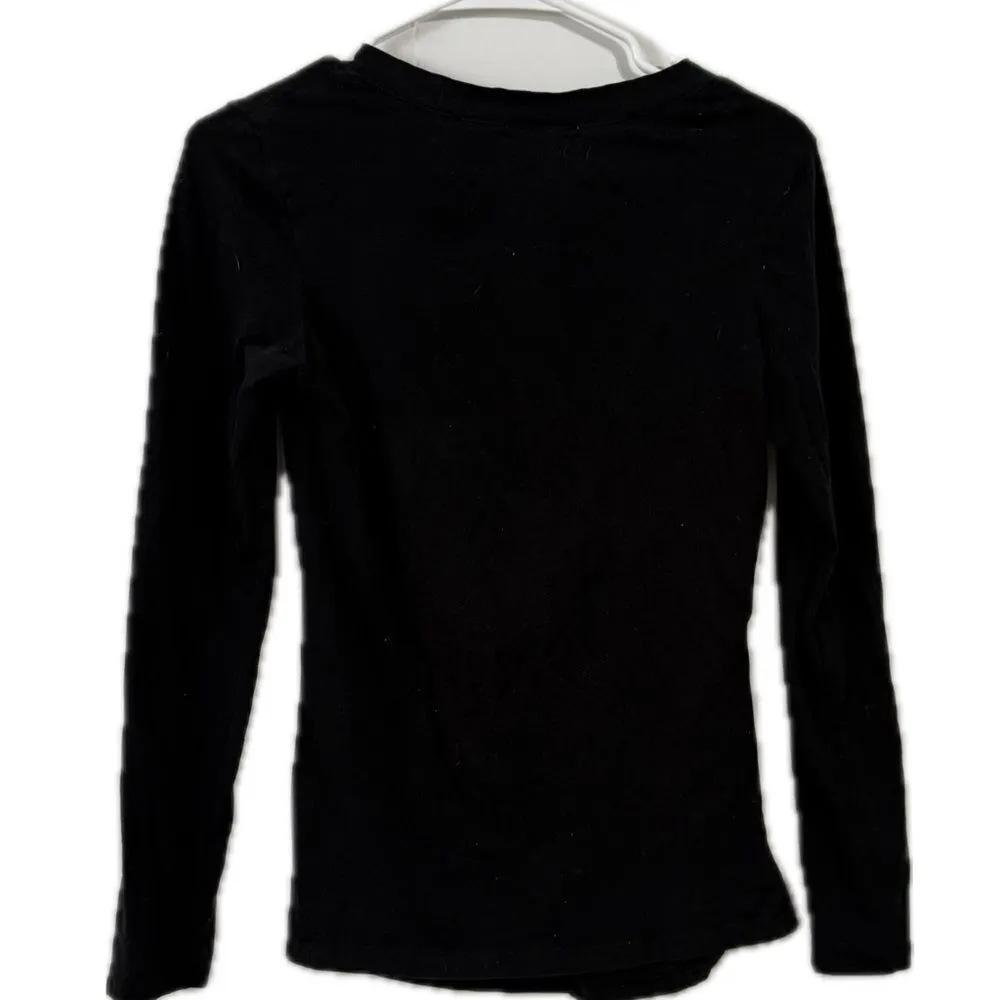 Ambiance Black‎ Fitted Long Sleeve Blouse Black Size undefined - Image 2