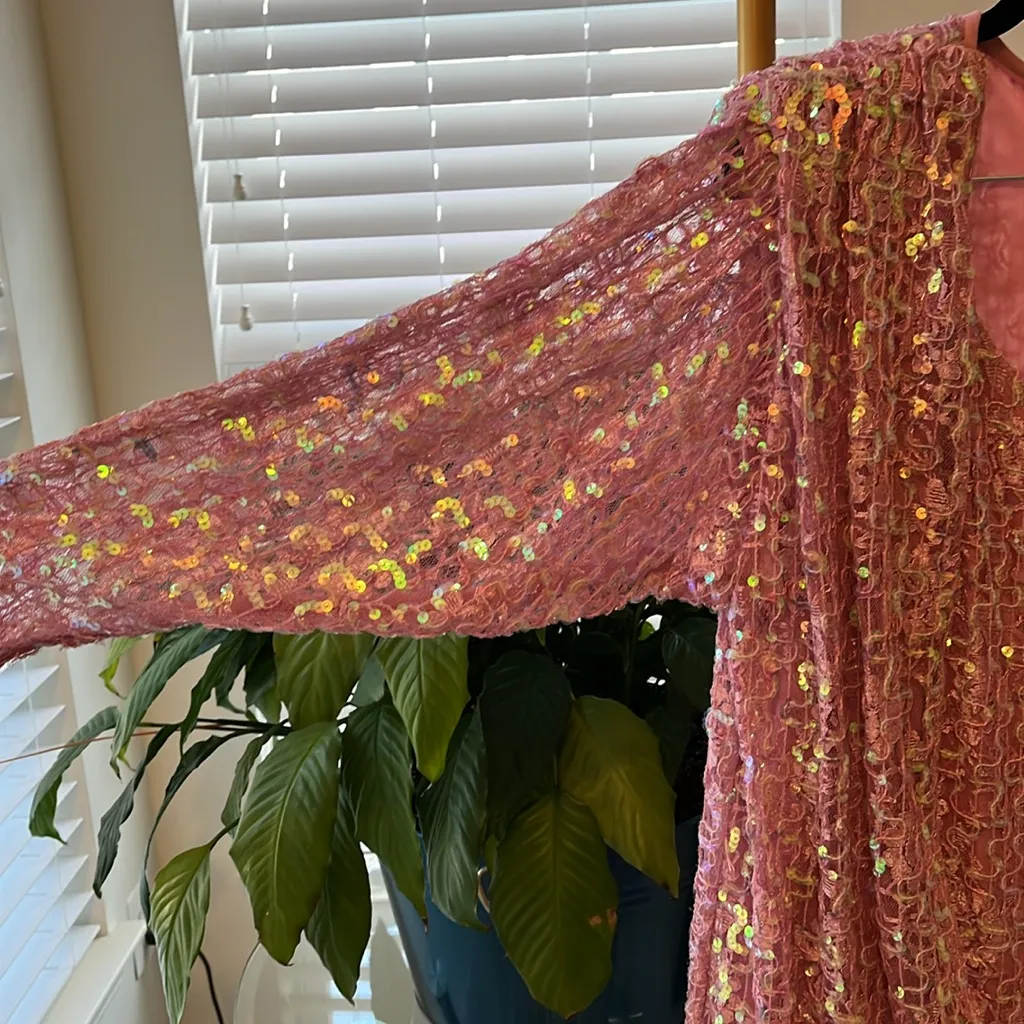 Martinique vintage flapper sequined dress Pink Size 12 - Image 5