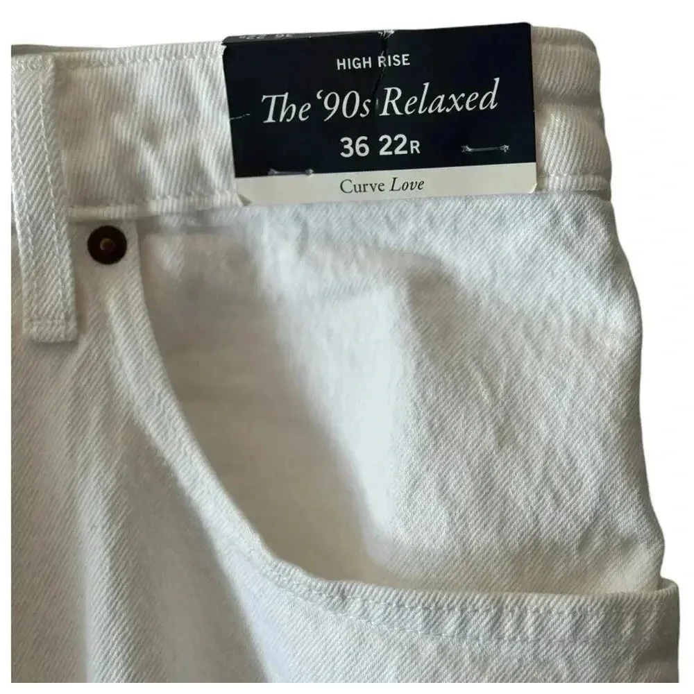 Abercrombie and Fitch Fit White‎ Curve Love '90s Relaxed Jean Plus Size 22 NEW - Image 2