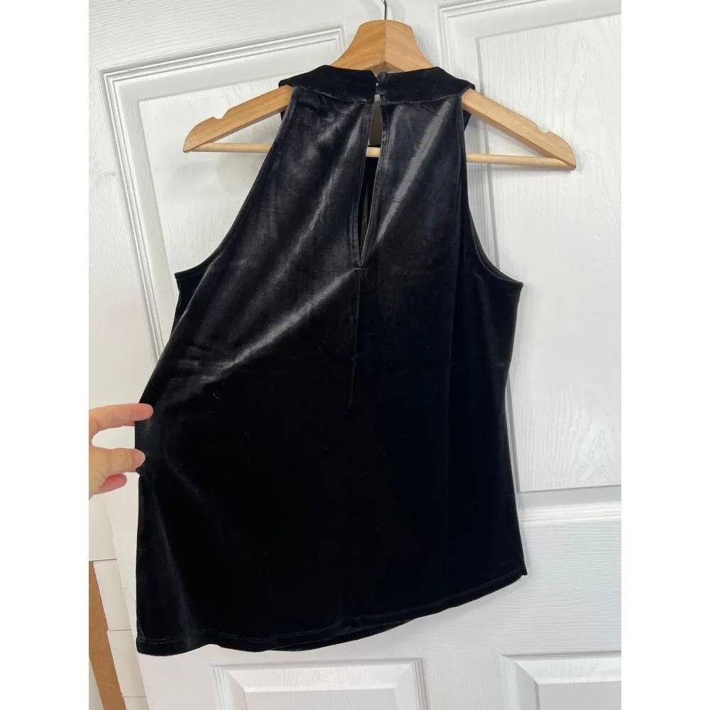 Catherine Malandrino Black Velvet Keyhole Luxe Top Size S Sleeveless - Image 7