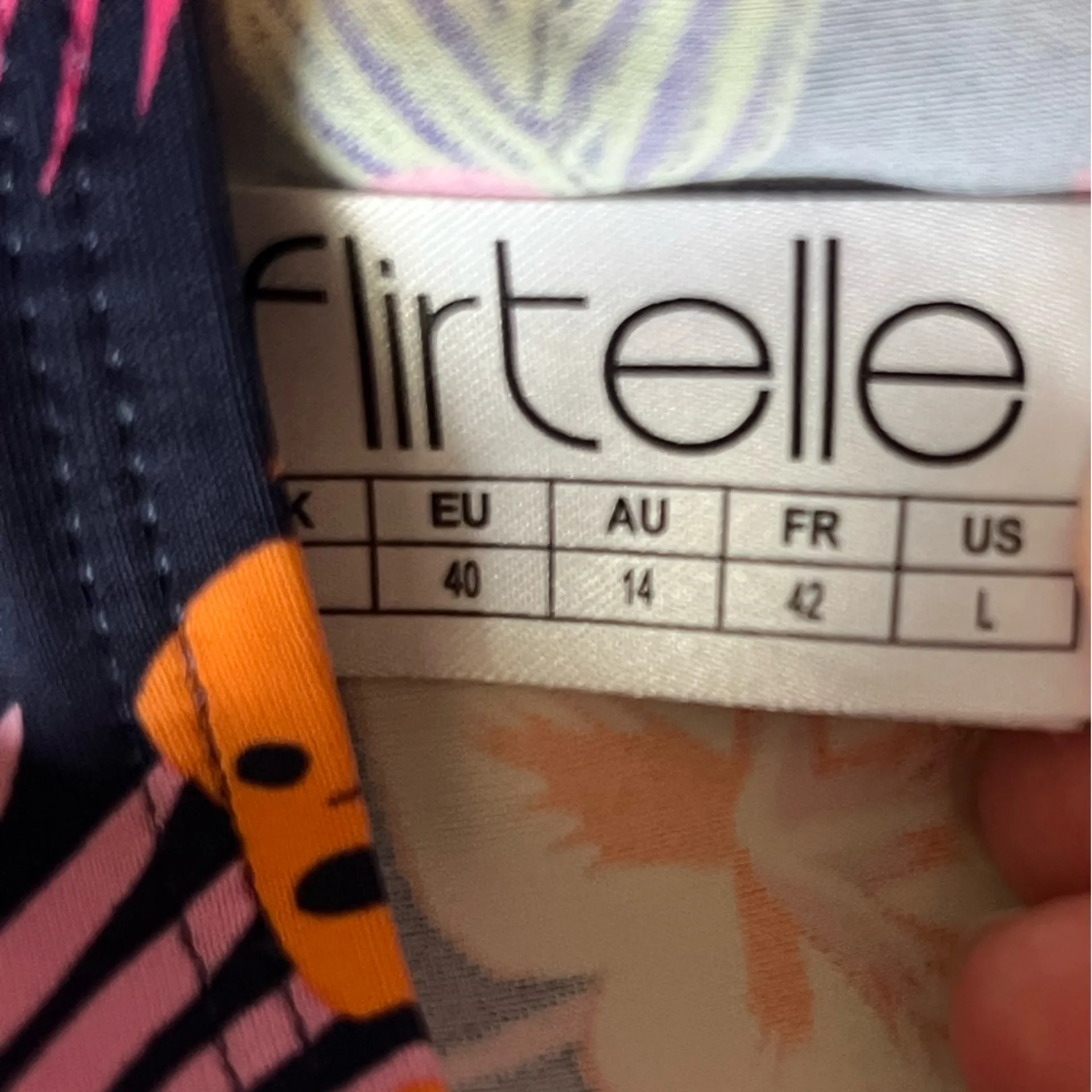 Flirtelle Hawaii Sands High Waist Bikini Brief Navy Print Multicolour Pink Size L - Image 4