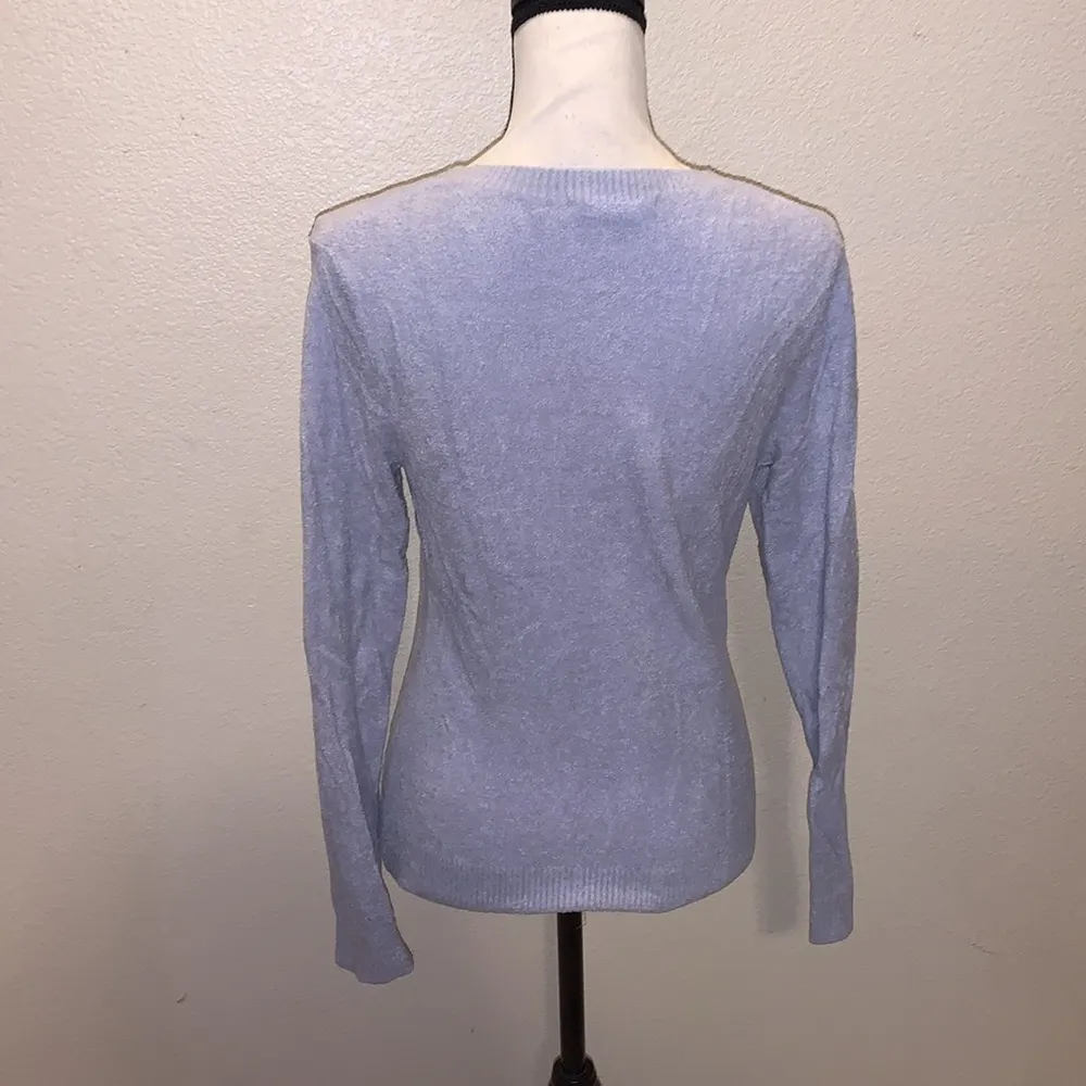 Evie blue super soft nylon spandex long sleeve sweater Size L - Image 4