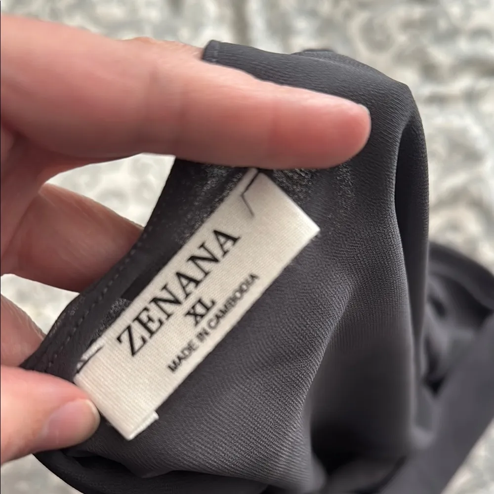 Zenana Outfitters Gray Asymmetrical Buttoned Camisole - Image 3