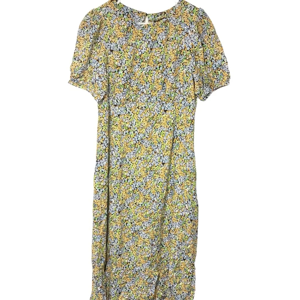 Nobody's Child Size 12 Multi Color Floral Clover Midi Dress Jonie Ditsy NEW Green - Image 2