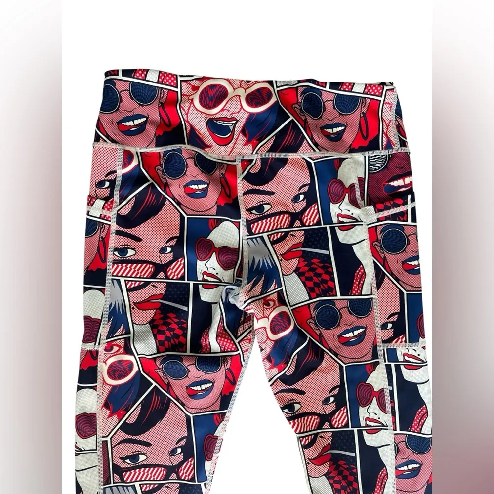 Constantly Varied Gear Ladies Pop Art Leggings Medium Red - Image 4