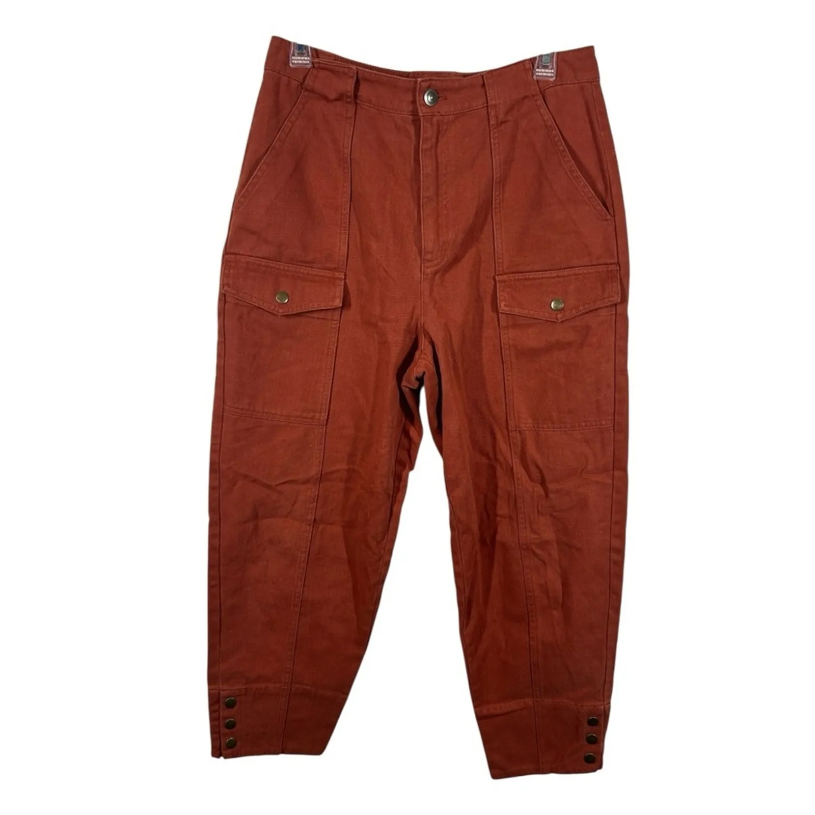 Joie HADIYA Cargo Pocket Cropped Pants – Barrel Leg, Size 8, Arabian Spice - Image 4