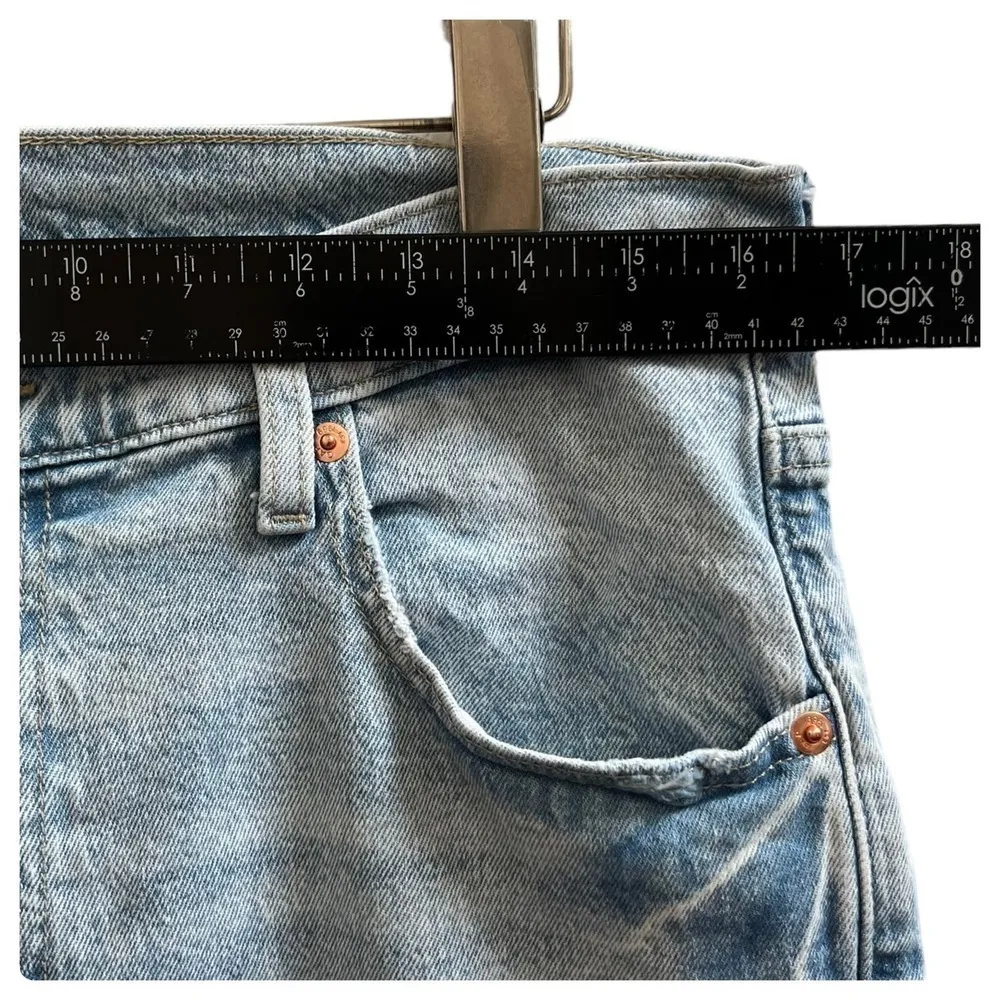 Gap 90s Loose Distressed Split Hem Straight Leg Jean Size 12/31R - Image 7