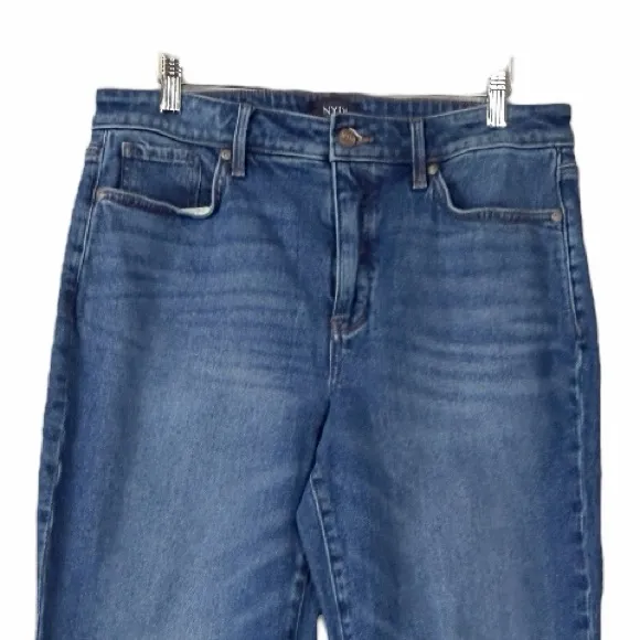 NYDJ Lift Tuck Relaxed Straight Jeans Women’s Size 10P Duvall Medium Blue Wash - Image 5