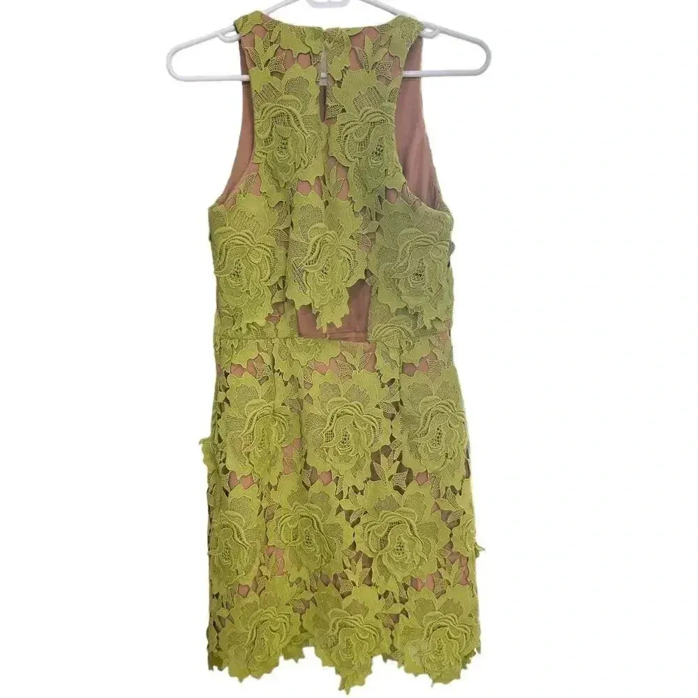 NWT! Adelyn Rae Cassie 3D Crochet Mini Dress in Lime Green Sz S - Image 8