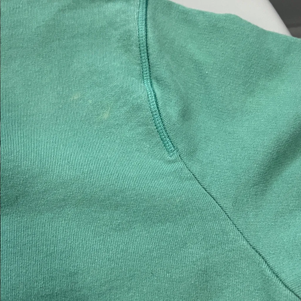 Adidas Cropped Logo Sweatshirt Green Size Medium - Flawed - Image 8