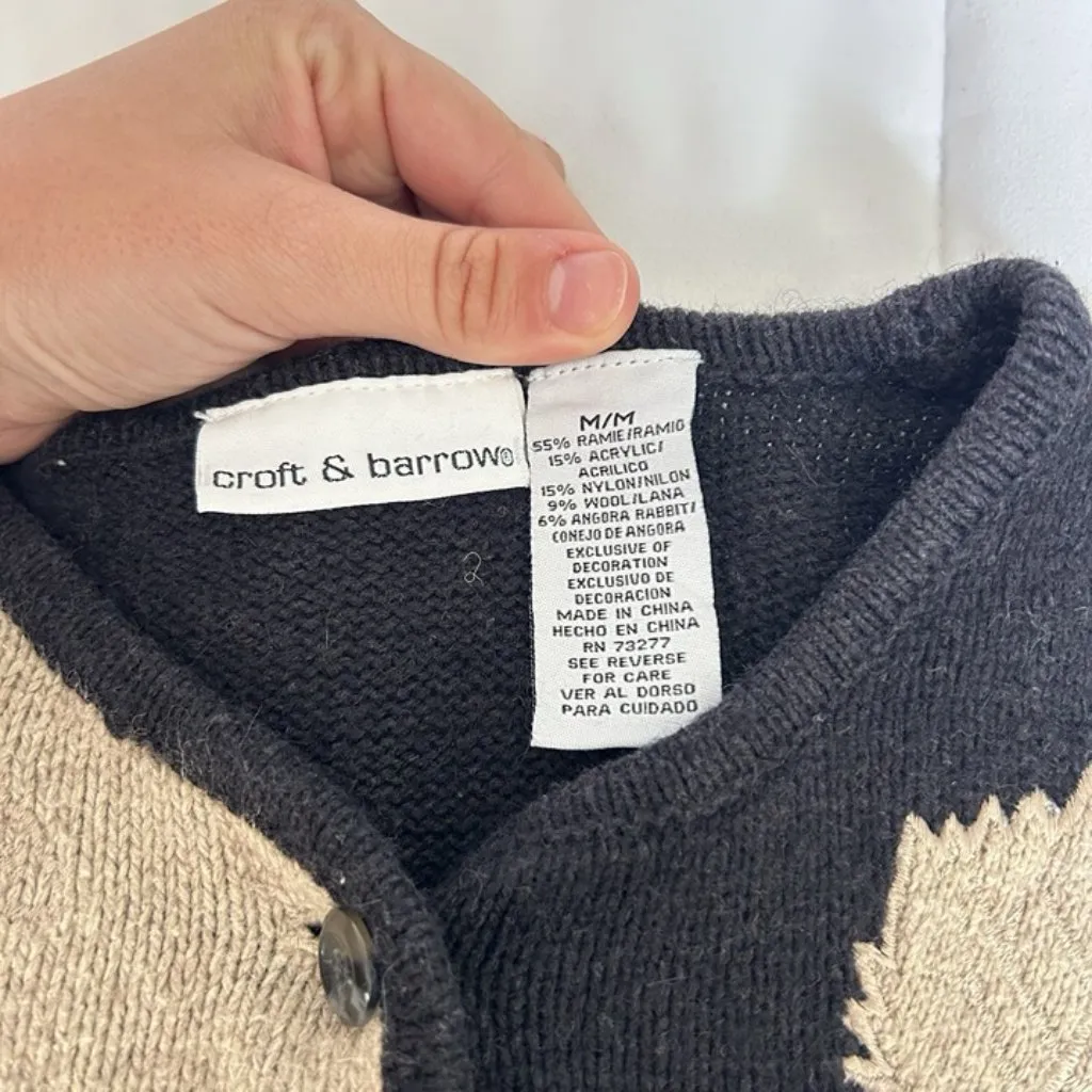 Vintage 90s Y2K Womens Medium Wool Blend Fall Leaf Christmas Cardigan Sweater - Image 4