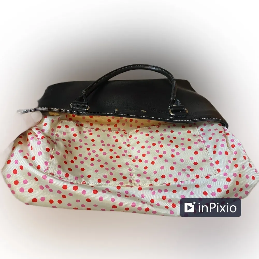 KATE SPADE Black Pebbled Leather Wellesley Fallon Tote Bag EUC - Image 6