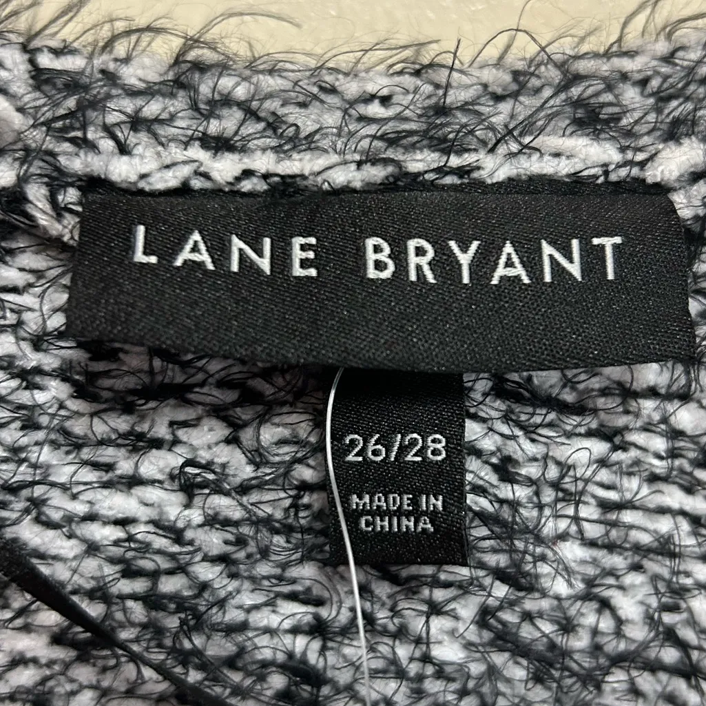Lane Bryant Sweater Cardigan Size 26 /28 Black Marled Open Front Cozy NEW - Image 3