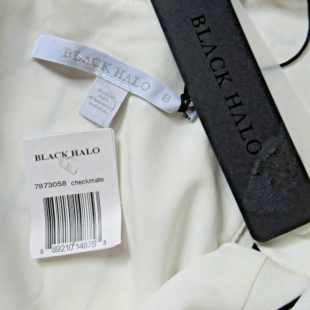 NWT Black Halo Jackie in Checkmate Windowpane Plaid Crepe  Sheath Dress 8 $375 - Image 5