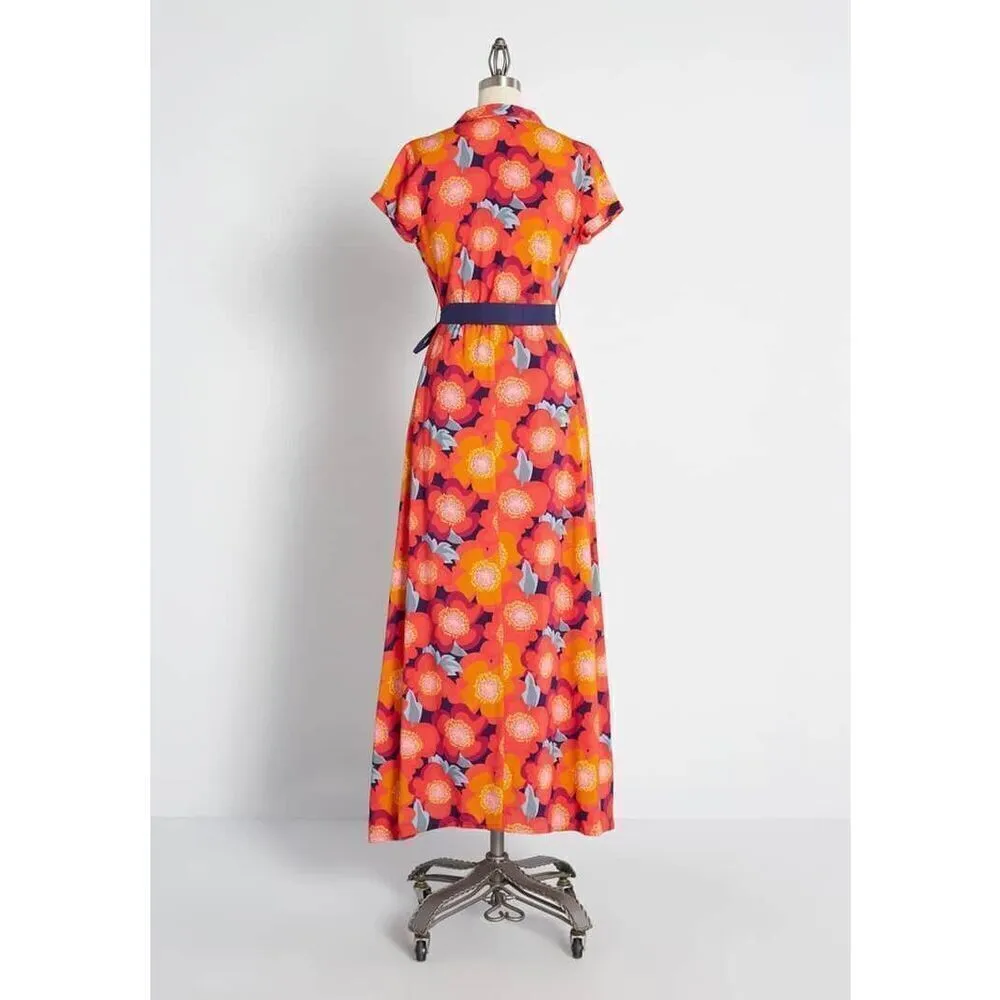 FEVER London Heritage Karina Maxi Dress Size US 4 Red - Image 3