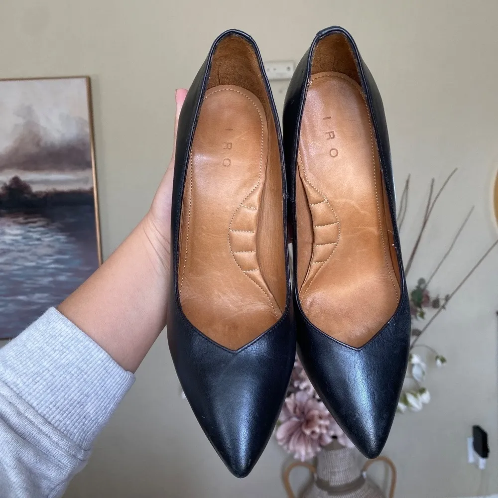 IRO Black Genuine Leather Pumps Size‎ 7  Retail Price of $550.00 - Image 3