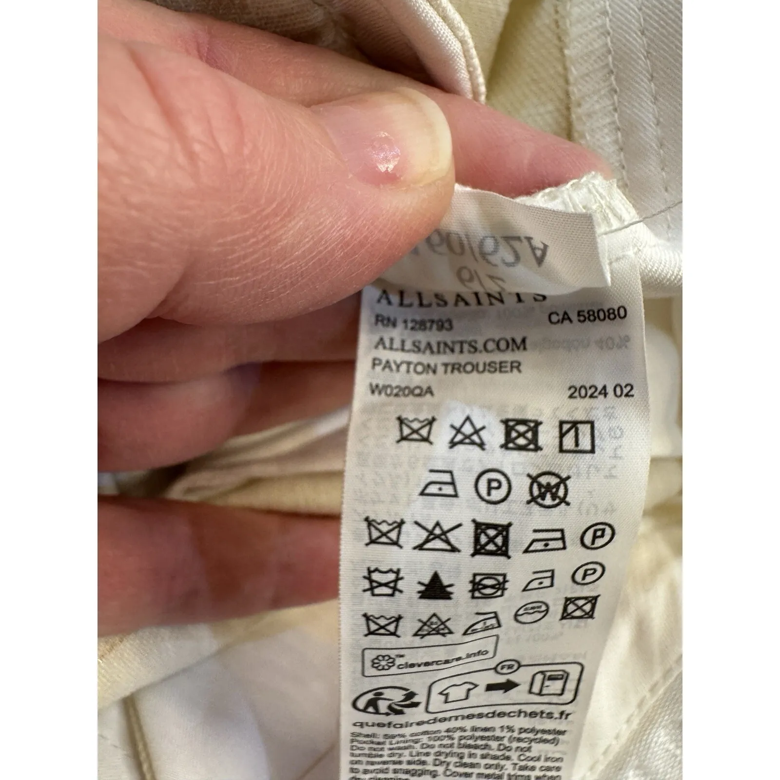 All Saints Payton Wide Leg Linen Blend Pants Metallic Stripe Size 2 - Image 12