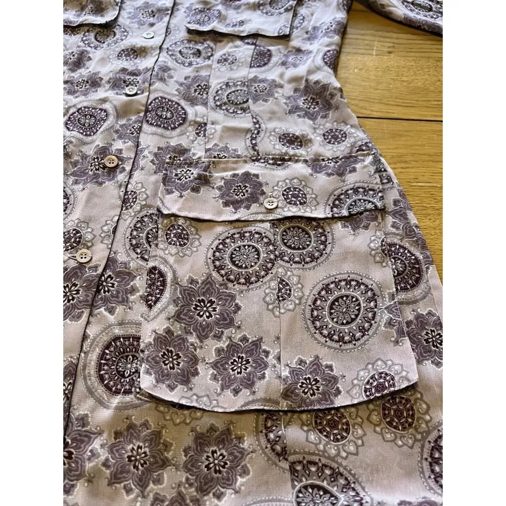 Compagnie Internationale‎ Express Small Sheer Full Top Geometric Button Down - Image 12