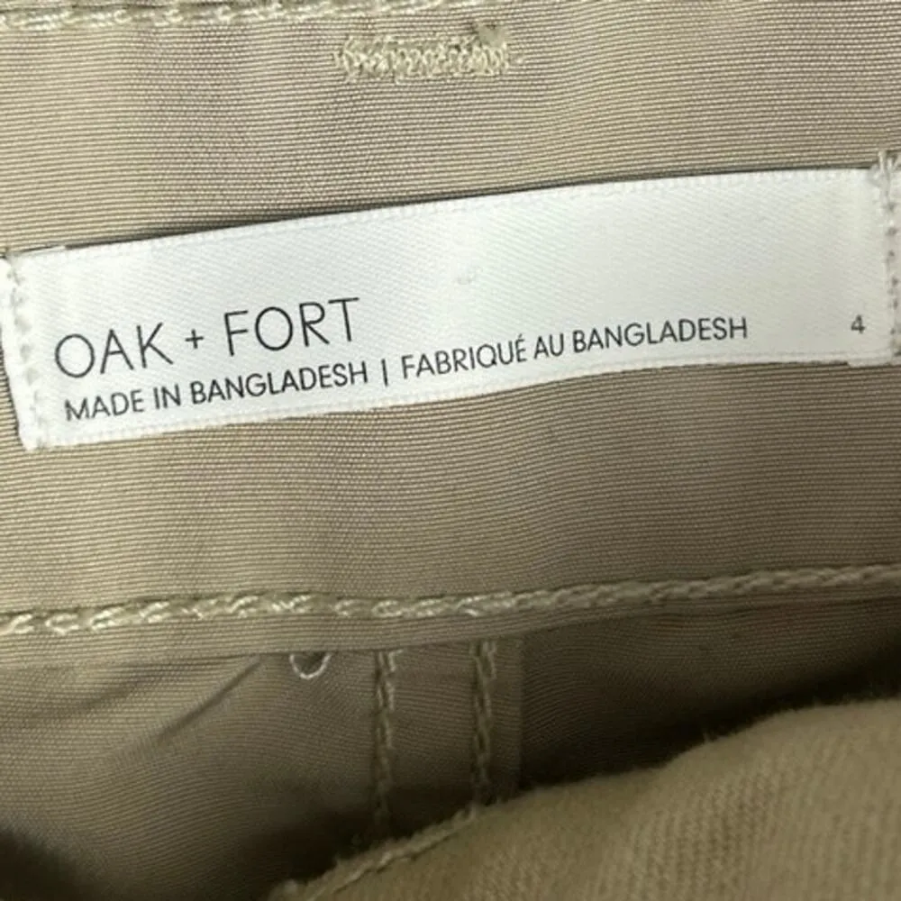 Oak + Fort Double Faced Beige High Rise Wide Leg Drawcord Baggy Trousers Pants 4 - Image 4