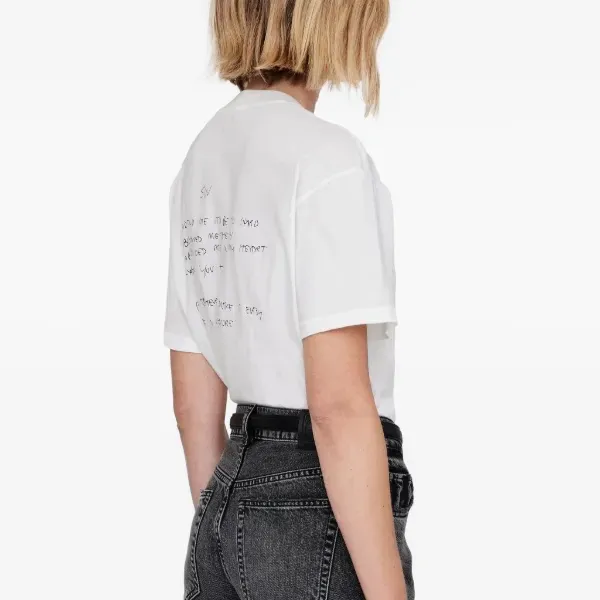 NWT Anine Bing Walker Lyrics Tee in Ivory - Image 3