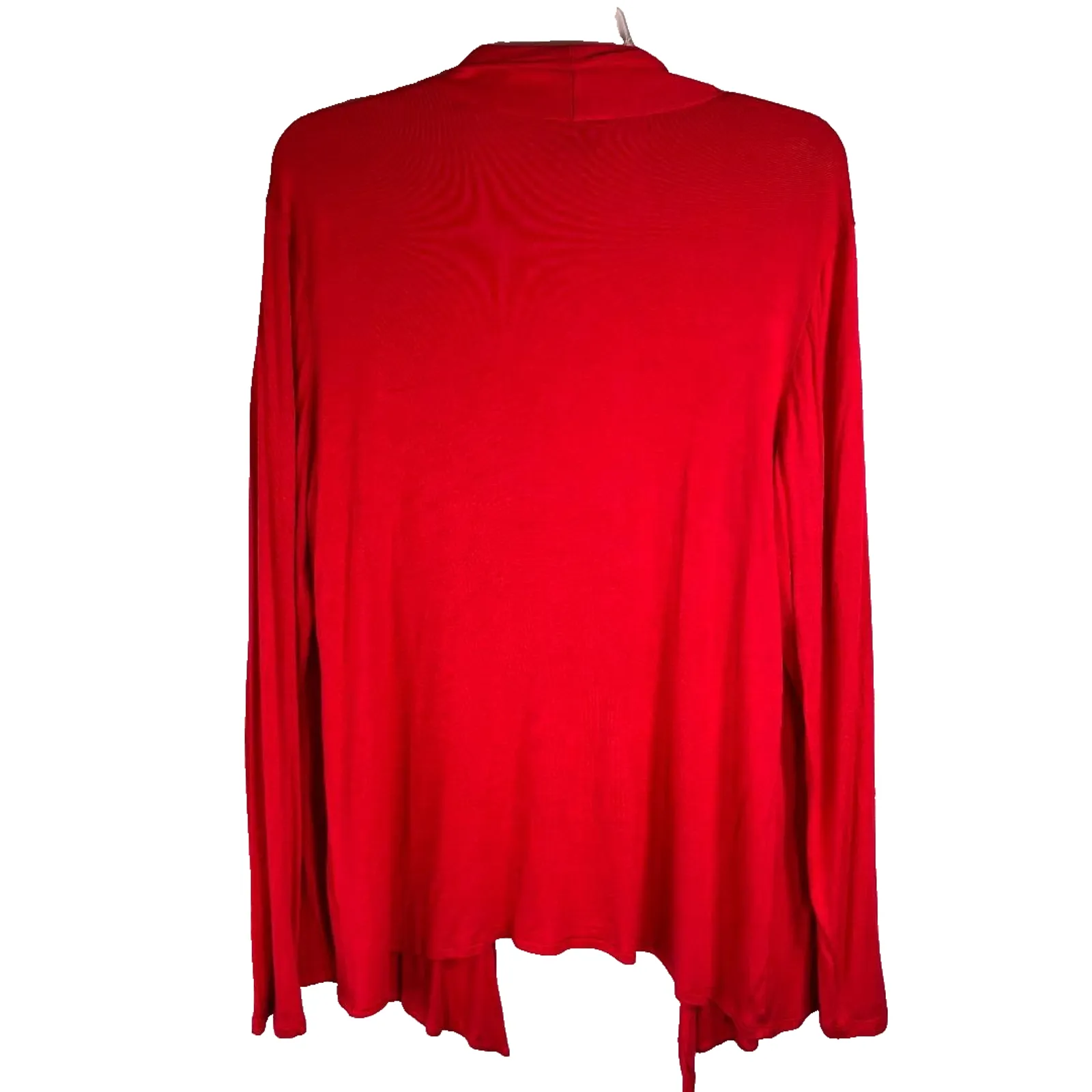 JKLA Cardigan Red Women's Minimalist Peasant Casual lightweight drape Size L - Image 2