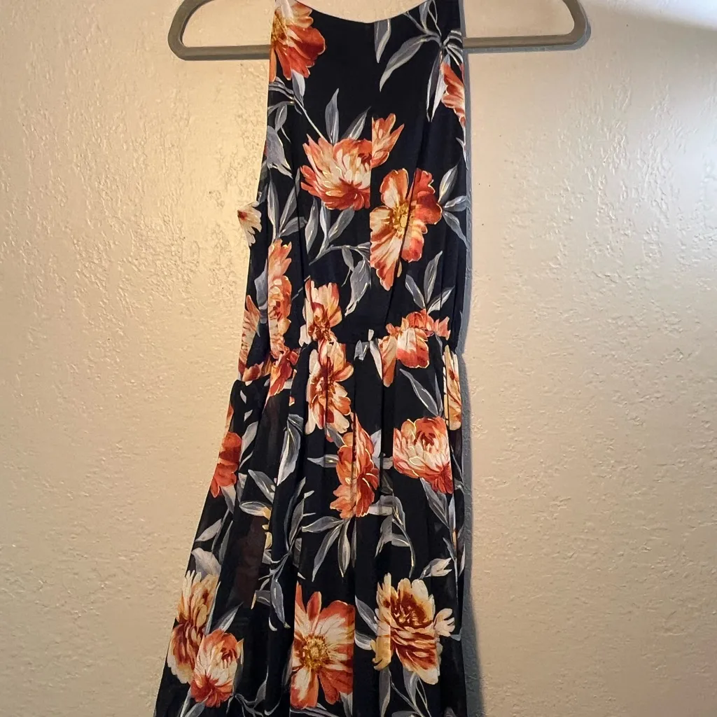 Blue and Red Floral Halter Sundress for Wedding Guest SZ 6 Dress Tank Top - Image 6