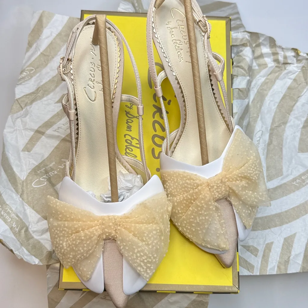 Circus NY by Sam Edelman Tess Pointed-Toe Slingback Bow Pumps- Size 9.5 - Image 2