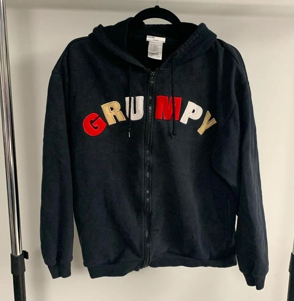 Disney Snow White Grumpy Appliqué Embroidered Hoodie Size M - Image 2