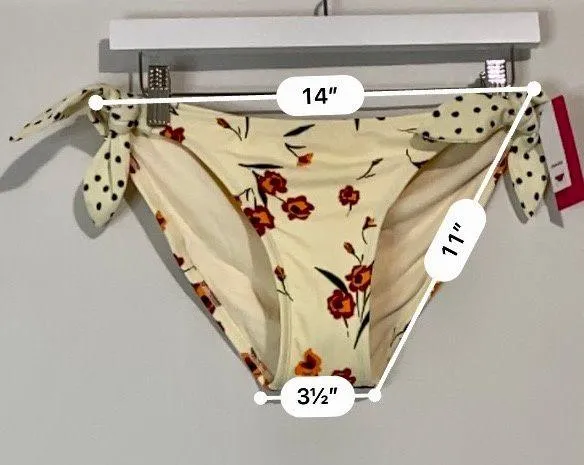 Xhilaration Women’s Cheeky Floral Bikini Bottom Swimsuit Ivory Size Large NWT - Image 6