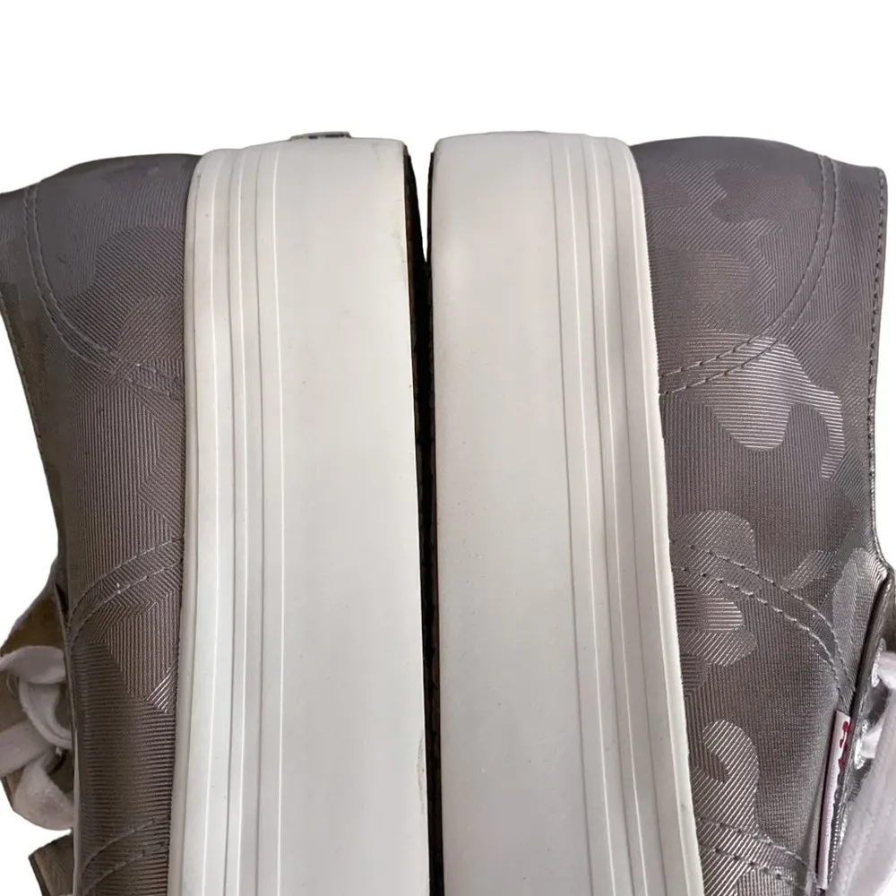 Superga 2790 Platform Lace Up Sneakers Camo Chrome Print Dark Silver Metallic 36 - Image 9