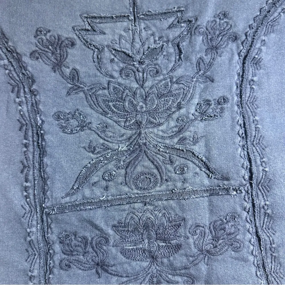 Huesca Pieced Top Saturday Sunday Navy Blue Ruffle Back Small - Image 8