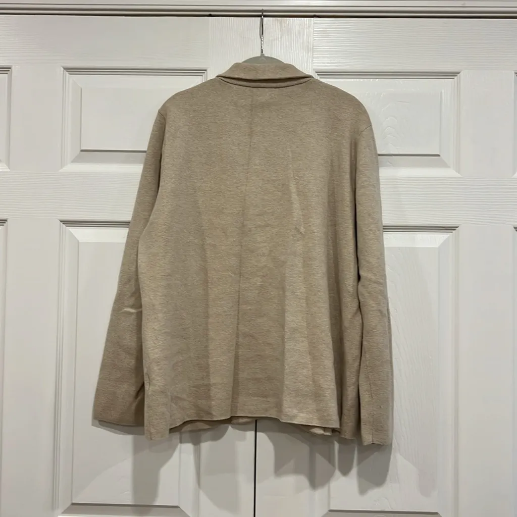 J. Crew Factory Schoolboy Sweater Blazer Heather Light Khaki Womens Size XXL Tan - Image 3