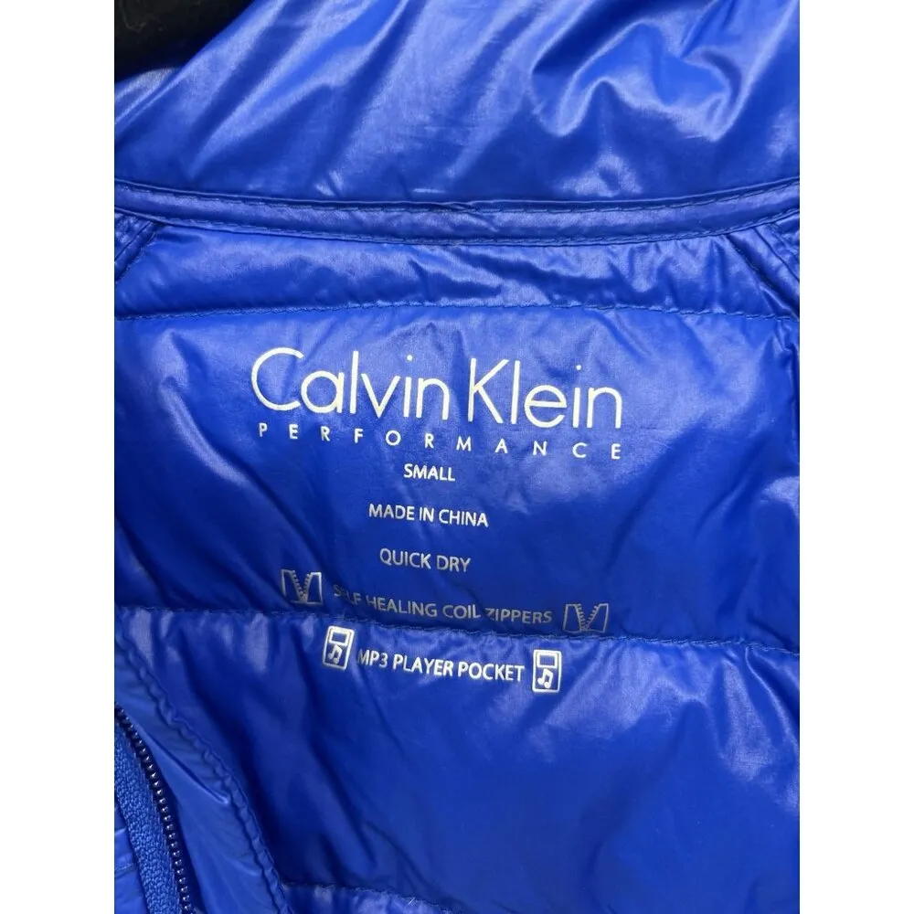 Calvin Klein Premium Duck Down Puffer Jacket Lightweight Women’s Small Blue READ - Image 3