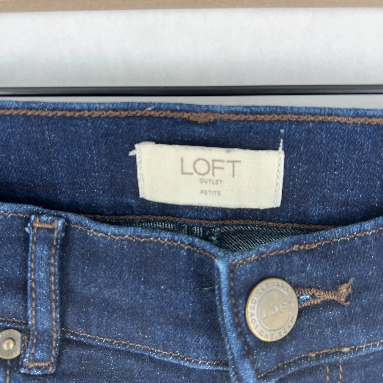 Loft Outlet Skinny Jeans Womens 0P Blue Denim Stretch Mid Rise Modern Slim Fit - Image 3