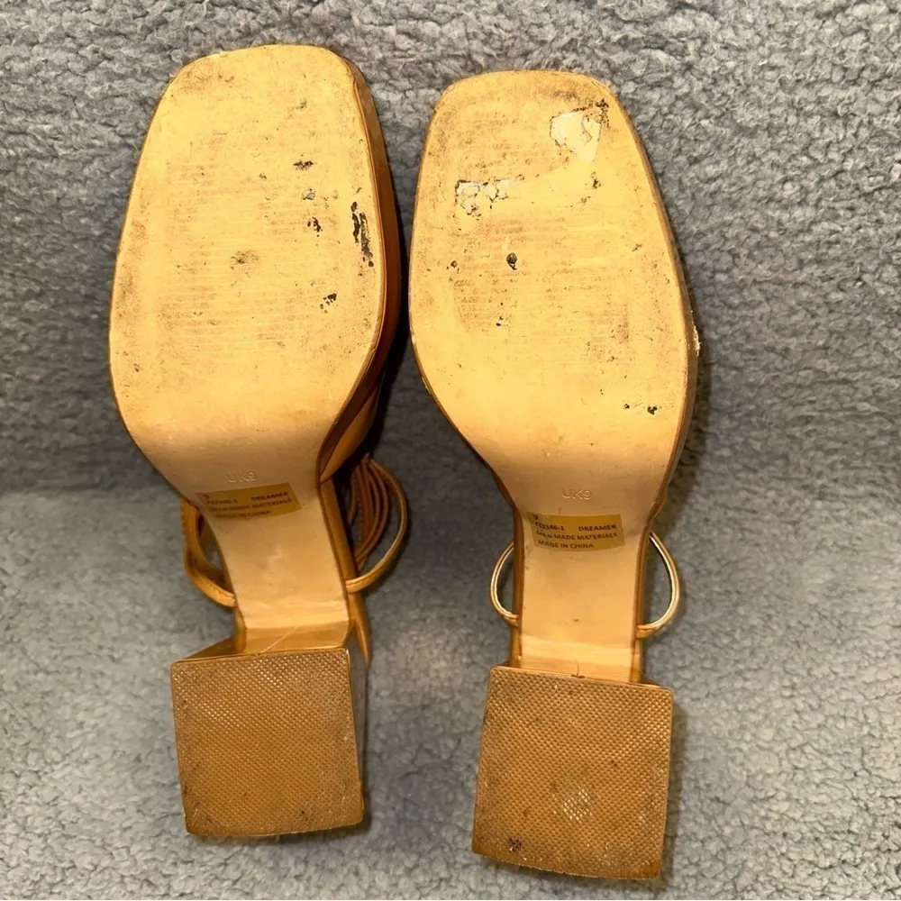 Ego Women's Shoes Beige Size 9 Faux Leather Dreamer Block Heel Ankle Tie Sandals - Image 6