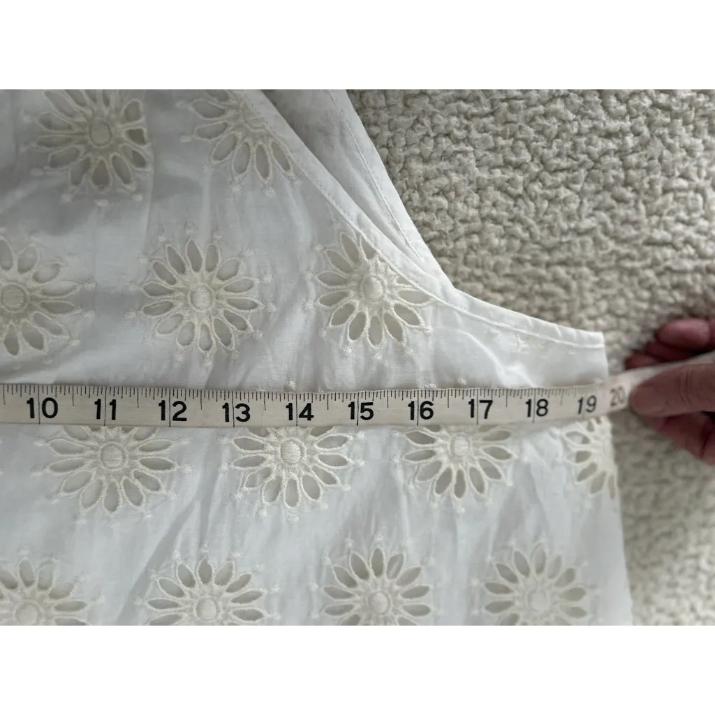 Madewell $198 Embroidered Drop-Waist Maxi Dress Floral Eyelet Ivory Size S - Image 12