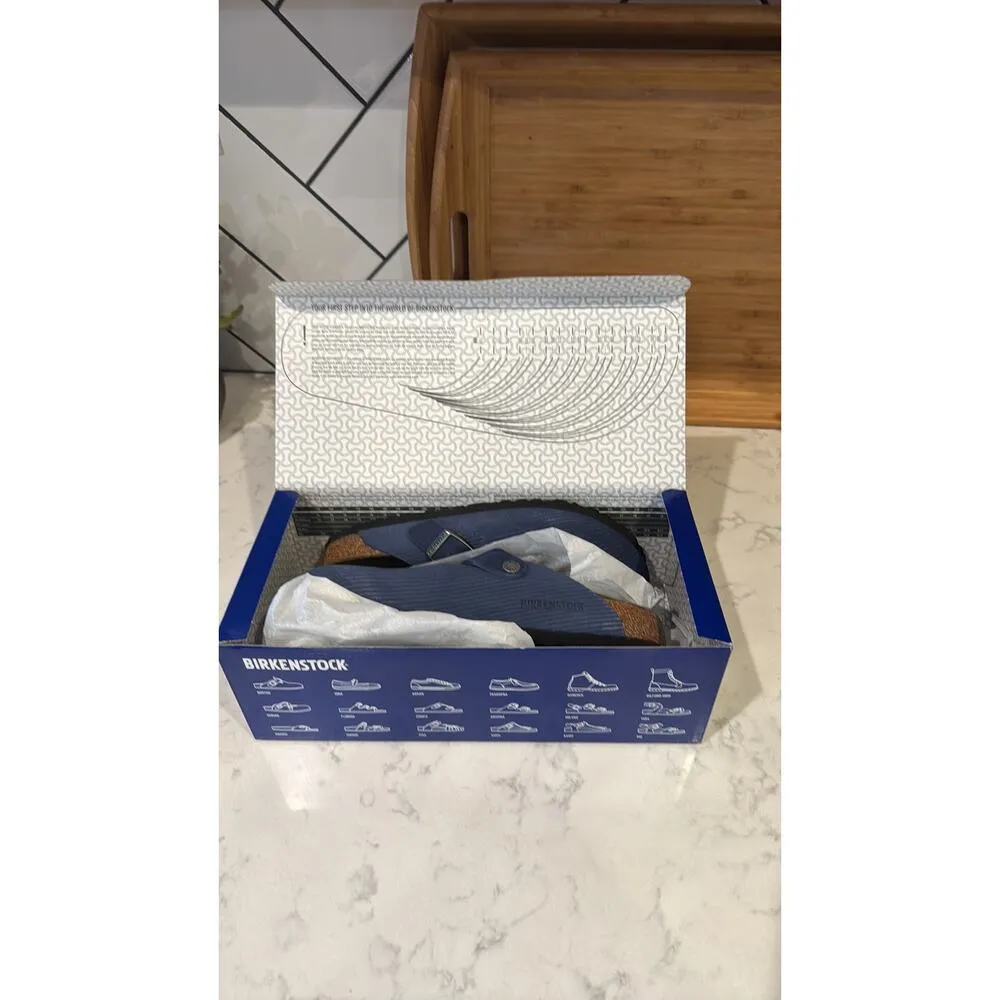 Birkenstock Boston Suede Embossed - Corduroy Indigo size 38 narrow minimalist - Image 12