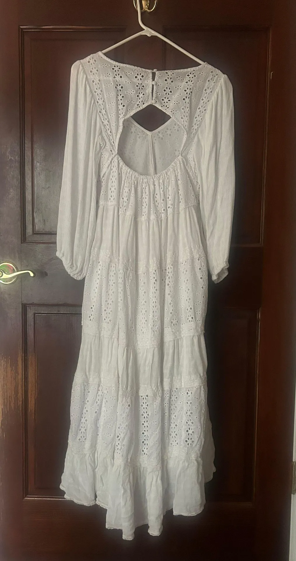 White Lace Midi Dress - Image 2