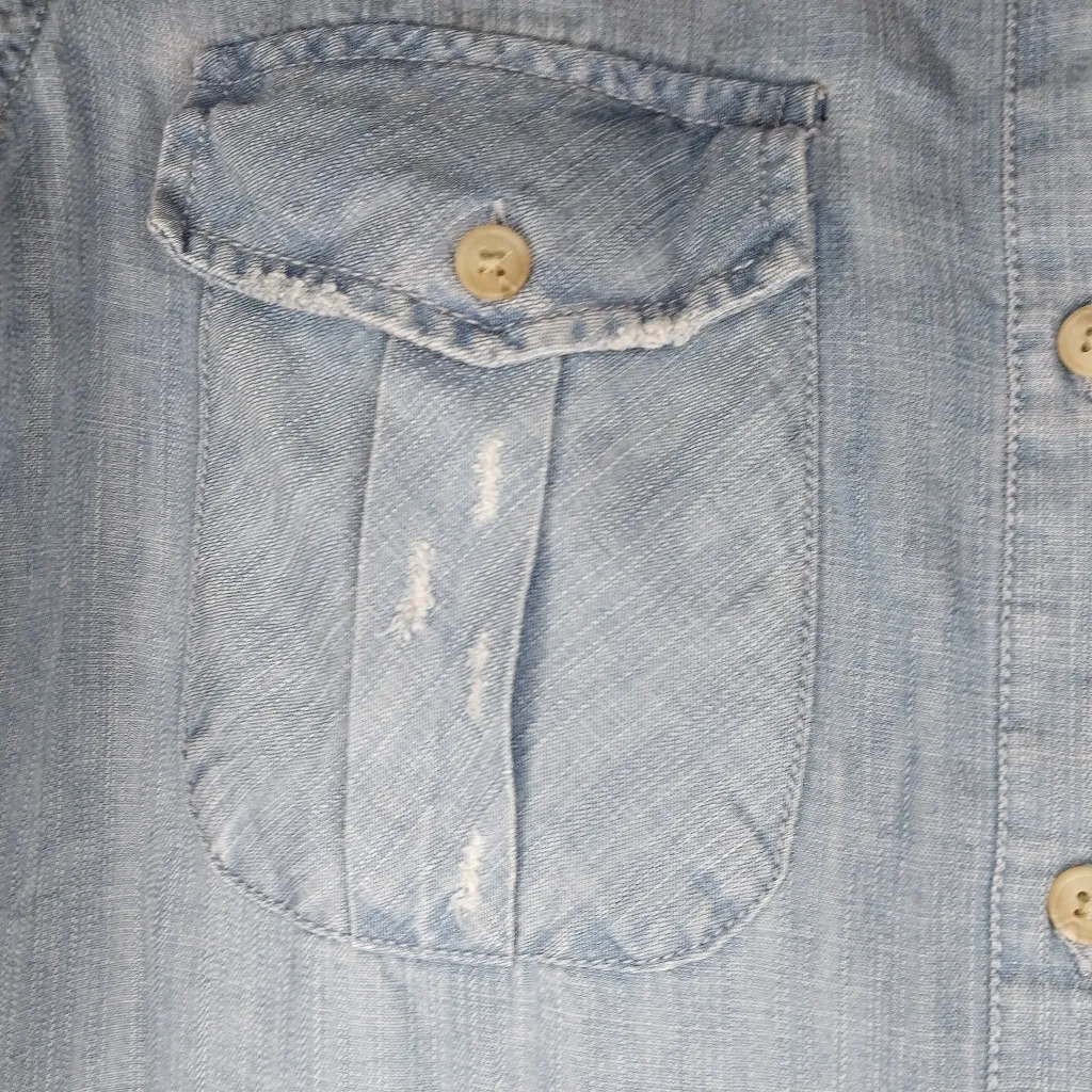 Thread And Supply Chambray Light Blue Denim Button - Image 4