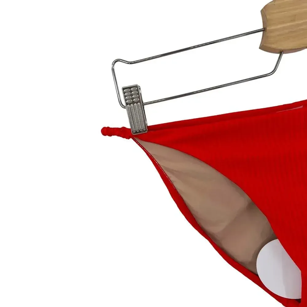 PilyQ Athena Full Coverage Bikini Bottoms‎ Swim Red Size Medium - Image 5