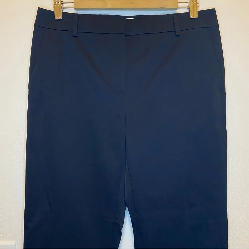 MAXMARA Straight-Leg Tailored Business Casual Pants Lightweight Cotton Black 12 - Image 2