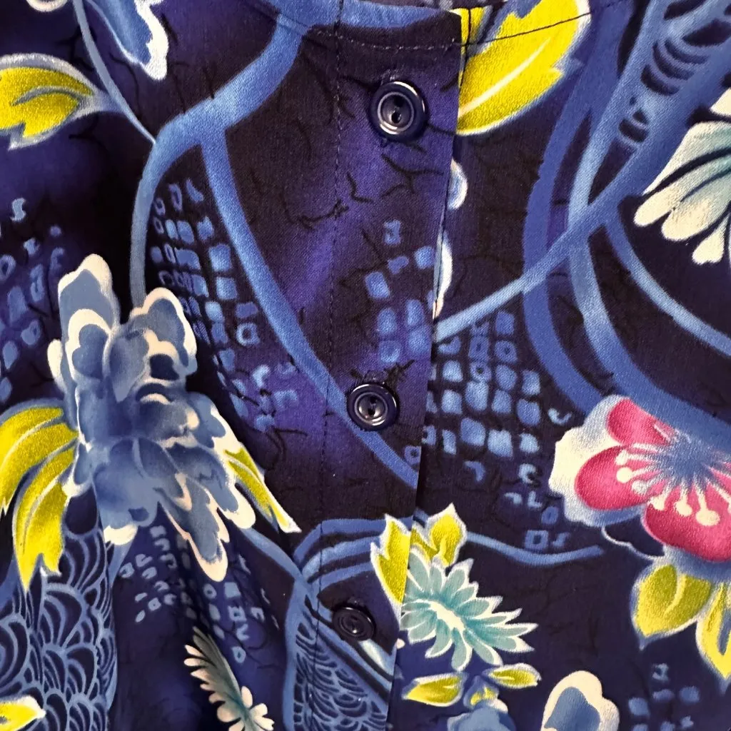 Womens Size XL Floral Patterned Womens Blouse Short Sleeve Button - Image 5