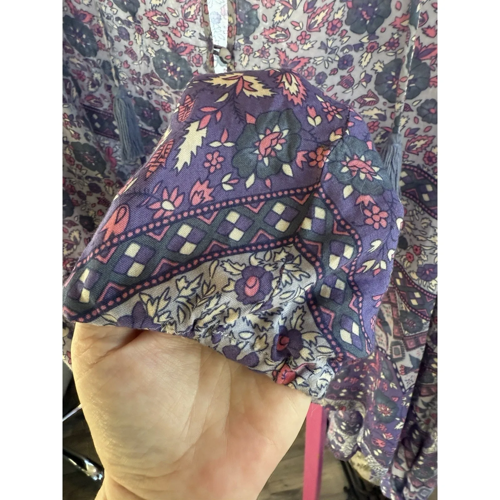 Spell And The Gypsy M Kombi Boho Blouse Lavender EXC Purple Size M - Image 8