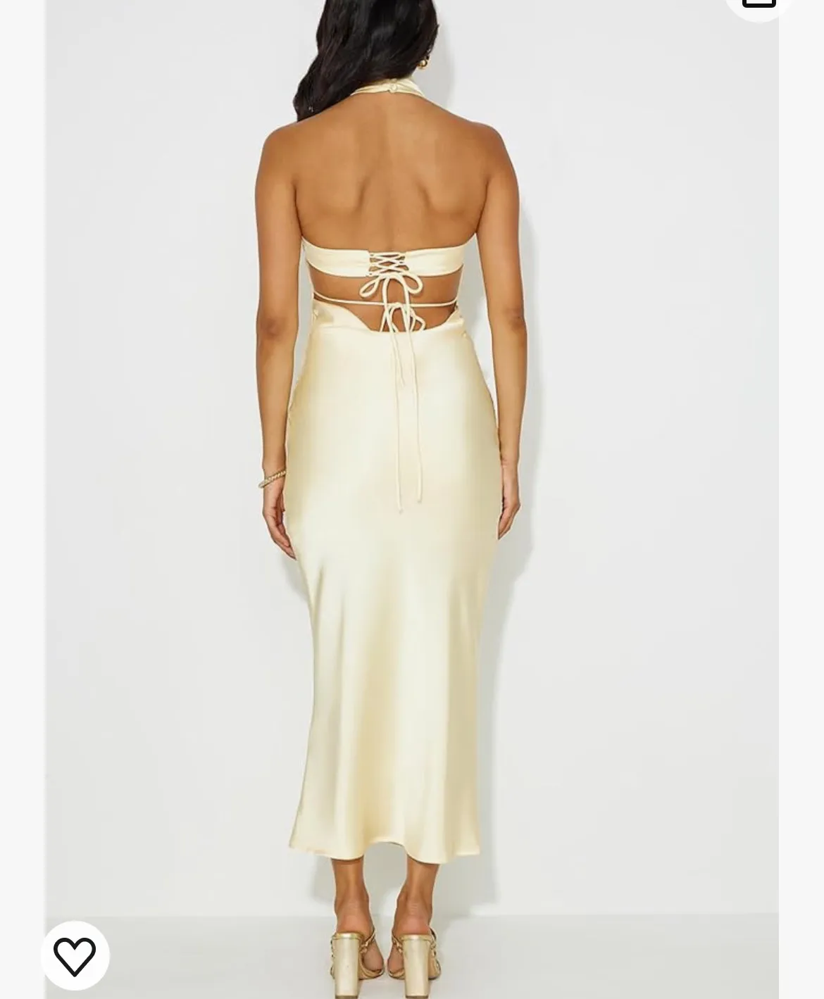 Amazon Yellow Satin Dress - Image 4