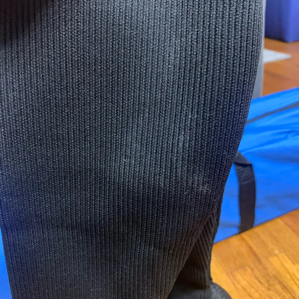 Amazon Black Womens Knee Ribbed Heel Boots - Image 3